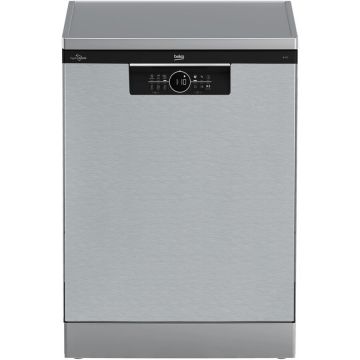 Beko Masina de spalat vase Beko BDFN26530X, 15 seturi, 6 programe, HygieneIntense, SteamGloss, Time Delay, Half Load, Child lock, AutoDoor Opening, Clasa D, 60 cm, Pearl Inox