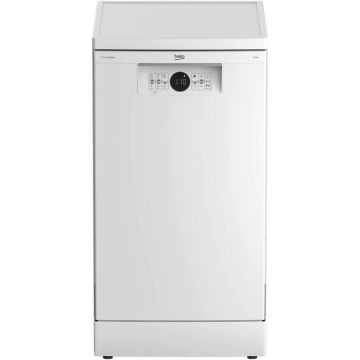Beko Masina de spalat vase Beko BDFS26020WQ 10 seturi, 6 programe, Motor ProSmart Inverter, AquaIntense®, Hygiene Intense, Fast+™, Program Mini 30 minute, Clasa E , 45 cm, Alb