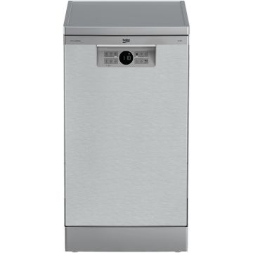 Beko Masina de spalat vase Beko BDFS26020XQ, 10 seturi, 6 programe, Clasa E, Motor ProSmart Inverter, Hygiene Intense, Fast+, 45 cm, Inox