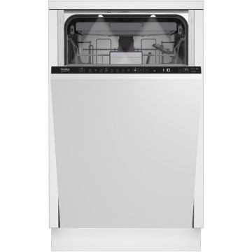 Beko Masina de spalat vase incorporabila Beko BDIS38040A, 10 seturi, 8 programe, Clasa C, AutoDose, Motor ProSmartInverter, AutoGlassShield, SelfDry, Hygiene Intense, Sertar tacamuri, Mini 30, 45 cm