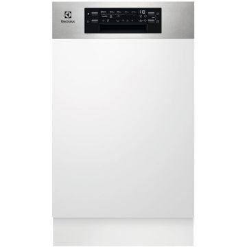 Electrolux Masina de spalat vase incorporabila Electrolux EES42210IX, 9 seturi, 8 programe, Clasa E, Motor Inverter, AirDry, SatelliteClean, ExtraHygiene, 45 cm, Alb