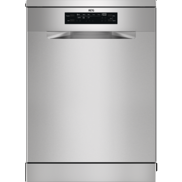Masina de spalat vase AEG FFB53937ZM, 14 seturi, 8 programe, AirDry, MaxiFlex, Afisaj digital, Clasa D, Motor inverter, 60 cm (Argintiu)