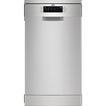 Masina de spalat vase AEG FFB73527ZM, 10 seturi, 9 programe, Motor Inverter, AirDry, Pro Clean, Afisaj digital, Clasa D (Argintiu)