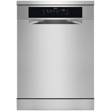 Masina de spalat vase AEG FFB73747PM, 15 seturi, 9 programe, Motor Inverter, AirDry, Afisaj digital, Clasa D, 60 cm (Argintiu)