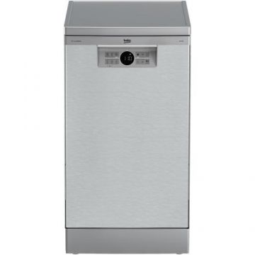 Masina de spalat vase Beko BDFS26020XQ, 10 seturi, 6 programe, Clasa E, Motor ProSmart Inverter, Hygiene Intense, Fast+, 45 cm (Inox)