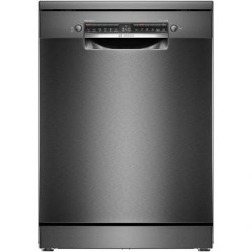 Masina de spalat vase Bosch SMS4EMC06E, 14 seturi, 6 programe, Home Connect, Silence Plus, Motor EcoSilence Drive, Clasa B, 60 cm, Inox negru