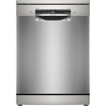 Masina de spalat vase Bosch SMS6ZCI10E, 14 seturi, 6 programe, PerfectDry, Sistem Rackmatic, Silence Pro, Tab-count, Home Connect, EcoSilence Drive, Clasa B, 60 cm, Inox anti-amprenta (Argintiu)