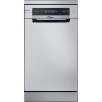 Masina de spalat vase Candy Rapido CF 0C7SB0FX, 10 seturi, 8 programe, Motor Speed Drive Inverter, Wi-Fi + BLE, Clasa C, 45 cm, Inox