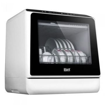 Masina de spalat vase compacta iHunt Bro, 950 W, 6 programe (Alb)