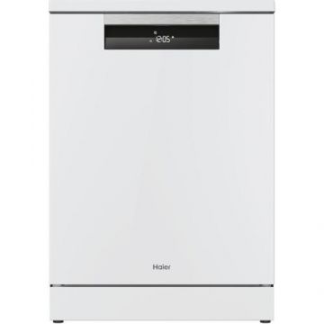 Masina de spalat vase Haier XF 5C4M1X, 15 seturi, 8 programe, Clasa C, Motor Inverter, WiFi, H-Spray Arm, Flex Zone, Part Light, Automatic Open Door, 60 cm (Alb)