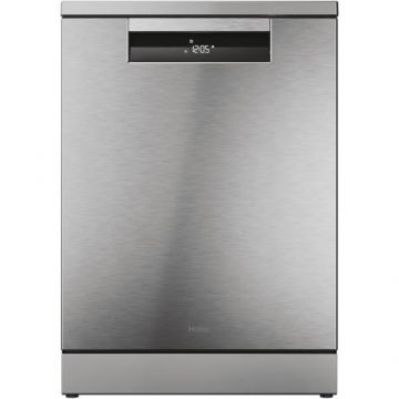 Masina de spalat vase Haier XF 5C4M1X, 15 seturi, 8 programe, Clasa C, Motor Inverter, WiFi, H-Spray Arm, Flex Zone, Part Light, Automatic Open Door, 60 cm (Inox)