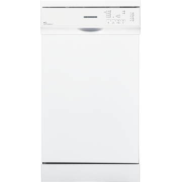 Masina de spalat vase Heinner HDW-FS4552WE++, 10 Seturi, 5 Programe, Aquastop, Clasa E, 45 cm (Alb)