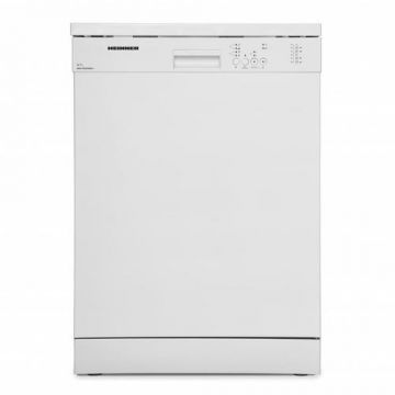Masina de spalat vase Heinner HDW-FS6006WE++, 12 Seturi, 6 programe, Clasa E, Half load, Aquastop, 60 cm, Alb