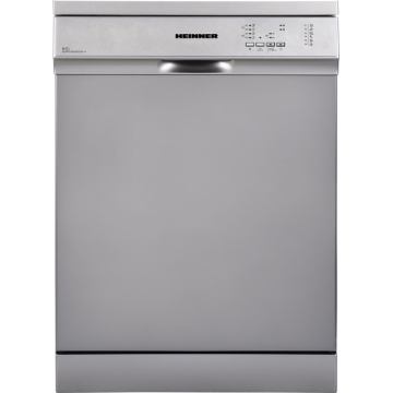 Masina de spalat vase Heinner HDW-FS6062DSE++, 12 Seturi, 6 Programe, Aquastop, Clasa E, 60 cm (Argintiu)