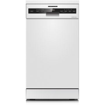 Masina de spalat vase Heinner HDW-FSM45710AWD+++, Slim, 10 seturi, 7 programe, Clasa D, Dual Zone, Flexible Space, AquaStop, Deschidere automata usa, 45 cm (Alb)