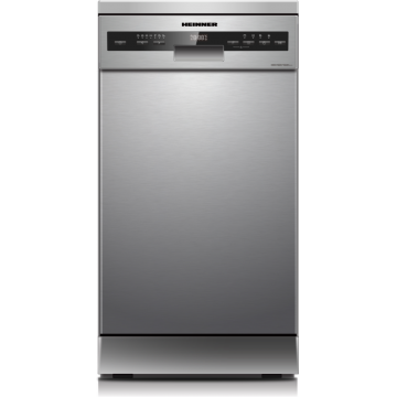 Masina de spalat vase Heinner HDW-FSM45710AXD+++, 10 seturi, Clasa D, Display LED, 7 programe (Argintiu)