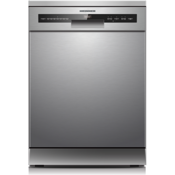 Masina de spalat vase Heinner HDW-FSM60714AXD+++, 14 seturi, Clasa D, Display LED, 7 programe (Argintiu)