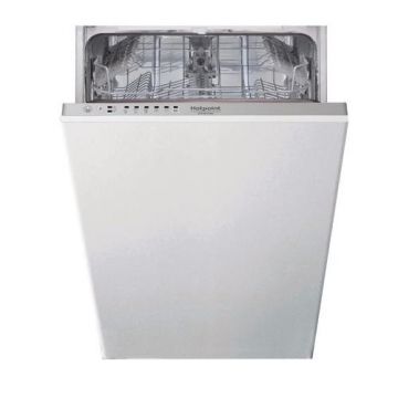 Masina de spalat vase Hotpoint HSIE 2B19, Complet incorporabila, 45 cm, 10 seturi, 5 programe, Clasa A+, 49 dB (Alb)