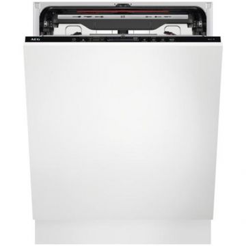 Masina de spalat vase incorporabila AEG FSE94848P, 15 seturi, 7 programe, MaxiFlex, AirDry, QuickSelect, Time Beam, Spray Zone, WiFi, Iluminare interioara, Afisaj TFT, Clasa C, Motor inverter, 60 cm (Alb)