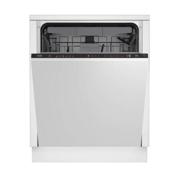 Masina de spalat vase incorporabila Beko BDIN36535, 15 seturi, 6 programe, HygieneIntense, SteamGloss, AquaIntense, Motor ProSmart Inverter, AutoDoor Opening, Touch Button, Cutlery Tray, Clasa C, 60 cm (Alb)