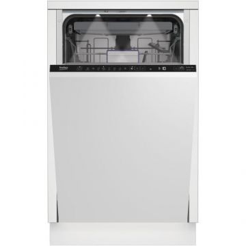 Masina de spalat vase incorporabila Beko BDIS38040A, 10 seturi, 8 programe, AutoDose, Motor ProSmartInverter, AutoGlassShield, SelfDry, Hygiene Intense, Clasa C (Alb)