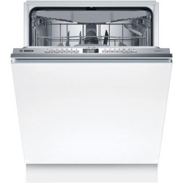 Masina de spalat vase incorporabila Bosch SBH4ECX28E, 14 seturi, 6 programe, ExtraDry, VarioHinge, EcoSilence Drive, Tab-count, Status light, Home Connect, 60 cm, Clasa A (Alb)