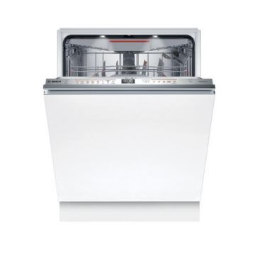 Masina de spalat vase incorporabila Bosch SMV6ECX10E, 14 seturi, 8 programe, ExtraDry, Sistem Rackmatic, Silence Plus, TimeLight, EmotionLight, Tab-count, EcoSilence Drive, Home Connect, 60 cm, Clasa A (Alb)
