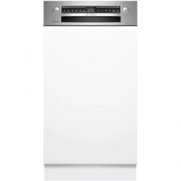 Masina de spalat vase incorporabila Bosch SPI4EMS24E, 10 seturi, 6 programe, Clasa C, Home Connect, 45 cm (Alb/Argintiu)