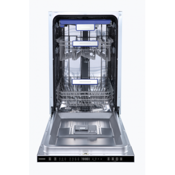 Masina de spalat vase incorporabila Heinner HDW-BIM45710AD+++, 10 seturi, Clasa D, Display LED, 7 programe (Argintiu)