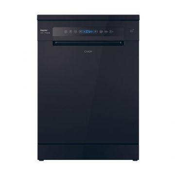 Masina de spalat vase independenta Candy Rapido CF 5C6F0B, 15 seturi, 8 programe, Clasa C, Wi-Fi, Wash & Dry 35', Motor Speed-Drive Inverter, Automatic Open Door, 60 cm (Negru)​