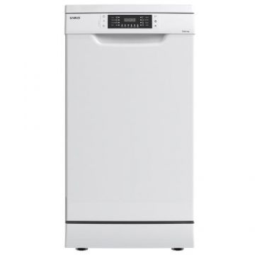 Masina de spalat vase Samus SDW410.8, 10 seturi, Latime 45 cm, 8 Programe, Clasa energetica E, Afisaj electronic (Alb)