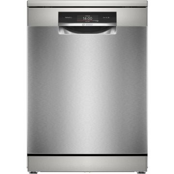 BOSCH Masina de spalat vase Bosch SMS8TCI04E, 14 seturi, 8 programe, PerfectDry, Touch control, EcoSilence Drive, Home Connect, Sistem Rackmatic, SilencePlus, Tab-count, EmotionLight, Clasa A, 60 cm, Inox anti-amprenta