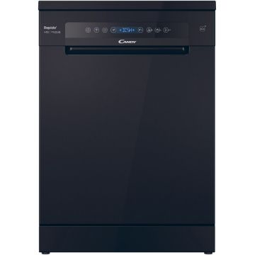 CANDY Masina de spalat vase Candy Rapido CF 5C6F0B, 15 seturi, 8 programe, Clasa C, Wi-Fi, Wash & Dry 35', Motor Speed-Drive Inverter, Automatic Open Door, 60 cm, Negru