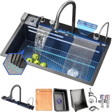 Chiuveta Inteligenta Multifunctionala 4-in-1 Cu Afisaj Digital Temperatura - Default Title