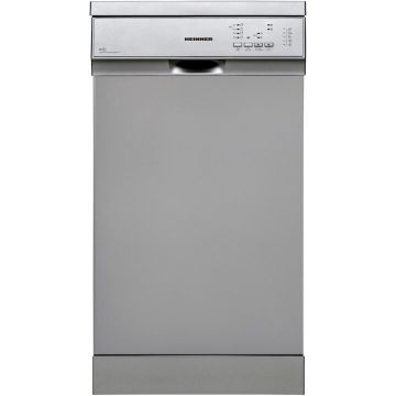 HEINNER MASINA DE SPALAT VASE HEINNER HDW-FS4552DSE++, Capacitate 10 seturi, 5 programe, Clasa E, Aquastop, Pornire programata, 45 cm, Argintiu