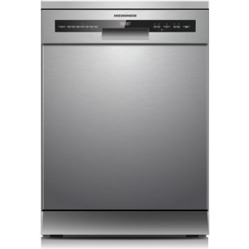 HEINNER MASINA DE SPALAT VASE HEINNER HDW-FSM60714AXD++, Capacitate 14 seturi, 7 programe, Clasa D, Deep Clean, AquaStop, Deschidere automata usa, 60 cm, Argintiu