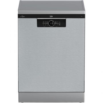 Masina de spalat vase Beko BDFN26530X, 15 seturi, 6 programe, HygieneIntense, SteamGloss, Time Delay, Half Load, Child lock, AutoDoor Opening, Clasa D, 60 cm (Inox)