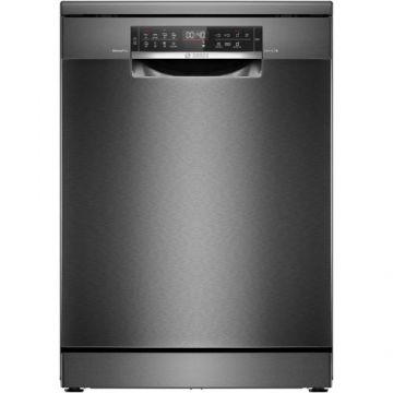 Masina de spalat vase Bosch SMS6ECC12E, 14 seturi, 8 programe, Touch control, ExtraDry, Sistem Rackmatic, Home Connect, EcoSilence Drive, Tab-count, Clasa A, 60 cm (Inox/Negru)