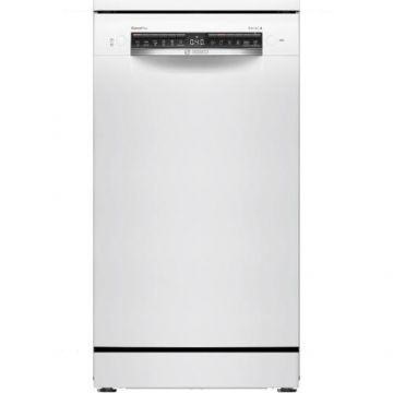 Masina de spalat vase Bosch SPS4HMW49E, 10 seturi, 6 programe, Home Connect, EcoSilence Drive, ExtraDry, Tab-count, Silence Plus,Sistem Rackmatic, Clasa E, 45 cm (Alb)