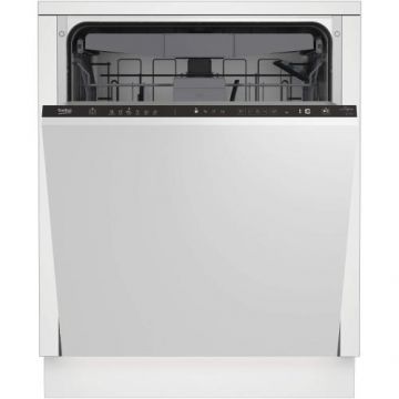 Masina de spalat vase incorporabila Beko BDIN36530, 15 seturi, 6 programe, AutoDoor Opening, Touch control, Indicator luminos podea, Clasa D, 60 cm (Alb)