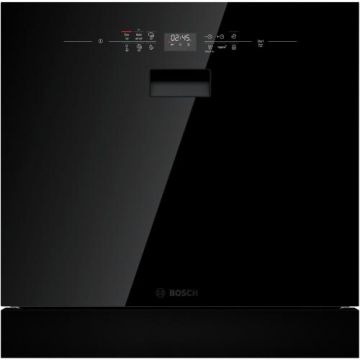 Masina de spalat vase incorporabila Bosch SCX6ITB00E, 8 seturi, 6 programe, ExtraDry, EcoSilence Drive, Touch control, Clasa E, 60 cm, Sticla (Negru)