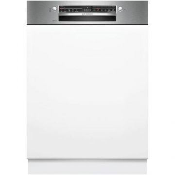 Masina de spalat vase partial incorporabila Bosch SMI2ITS09E, 13 seturi, 5 programe, ExtraDry, Tab-count, Silence on demand, Home Connect, EcoSilence Drive, 60 cm, Clasa E (Alb)
