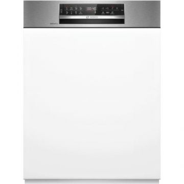 Masina de spalat vase semi-incorporabila Bosch SMI6ECS12E, 14 seturi, 8 programe, ExtraDry, Sistem Rackmatic, Tab-count, Home Connect, 60 cm, Clasa A (Alb)