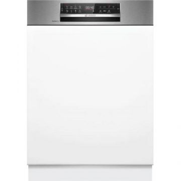 Masina de spalat vase semi-incorporabila Bosch SMI6ZCS16E, 14 seturi, 8 programe, Silence Pro, Perfect Dry, Sistem Rackmatic, TimeLight, EmotionLight, Tab-count, EcoSilence Drive, Home Connect, 60 cm, Clasa B (Alb)