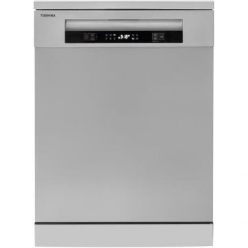 Masina de spalat vase Toshiba DW-14F5S, 14 seturi, 6 programe, Clasa D, AquaStop, Auto Open, Filtru AntiBacterian, 60 cm (Inox)