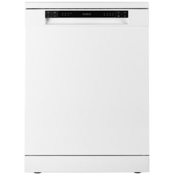VIVAX Masina de spalat vase VIVAX DW-601262C, 12 Seturi, 6 Programe, Clasa E, Eco, Doua cosuri, Spalare 360°, Intensiv, Quick Wash, Half load, Control touch cu iluminare LED, Blocare acces copii, Avertizare sare, Protectie overflow, 60cm, Alb