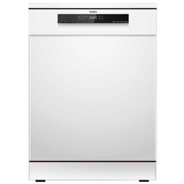 VIVAX Masina de spalat vase VIVAX DW-601473C, 14 Seturi, 7 Programe, Clasa E, Eco, Trei cosuri, Spalare 360°, Intensiv, Autocuratare, Quick Wash, Half load, Control touch cu iluminare LED, Blocare acces copii, Avertizare sare, 60cm, Alb