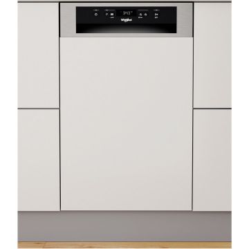 Whirlpool Masina de spalat vase incorporabila Whirlpool WSBC 3M27 X, 10 seturi, 6 programe, Clasa E, 45 cm, Inox