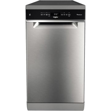 Whirlpool Masina de spalat vase Whirlpool WSFO3O23PFX, 10 seturi, 7 programe, 6th Sense, Power Clean, Clasa E, 45 cm, Inox